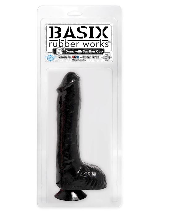 Basix 8 Inch Dong W Suction Black