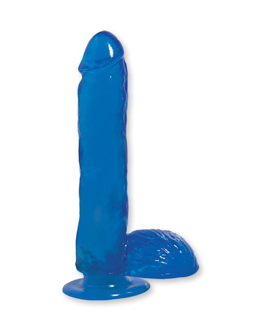 Basix 9 Inch Dong W Suction Cup Blue