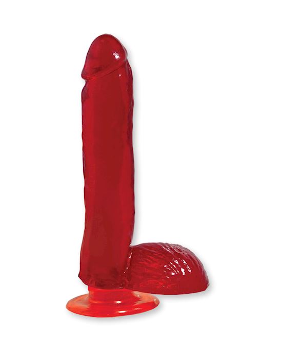 Basix 9 Inch Dong W Suction Cup Red