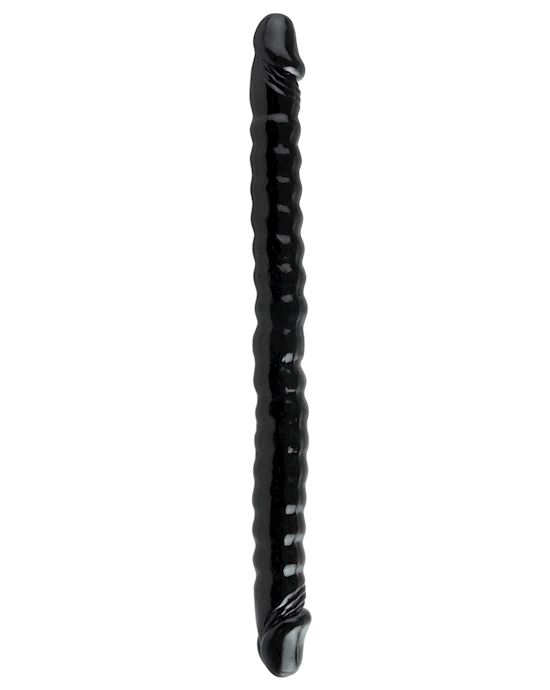 Basix 18 Inch Ribbed Double Ended Dildo