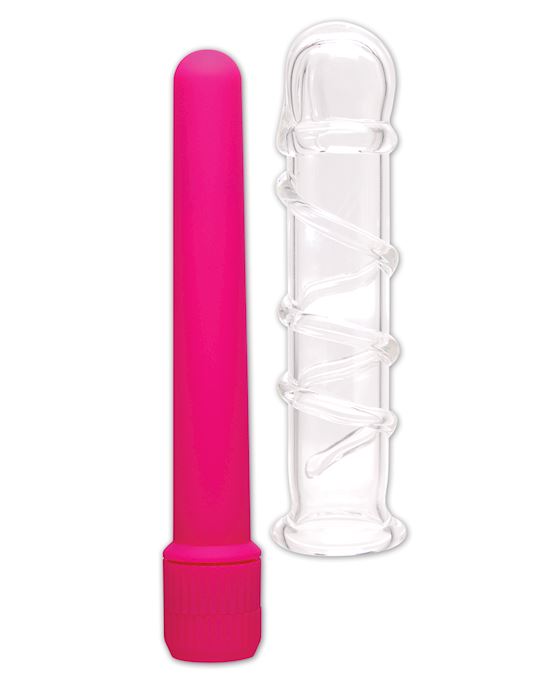 Neon Glass Vibrator Pink