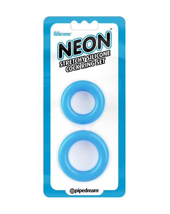 Neon Stretchy Silicone Cock Ring Set