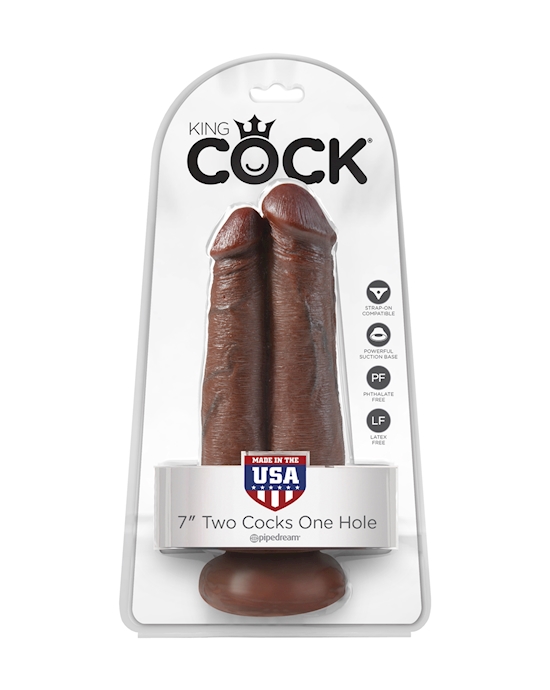 King Cock 7 Inch Two Cocks One Hole Dildo