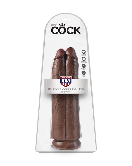 King Cock 11 Inch Two Cocks One Hole Dildo