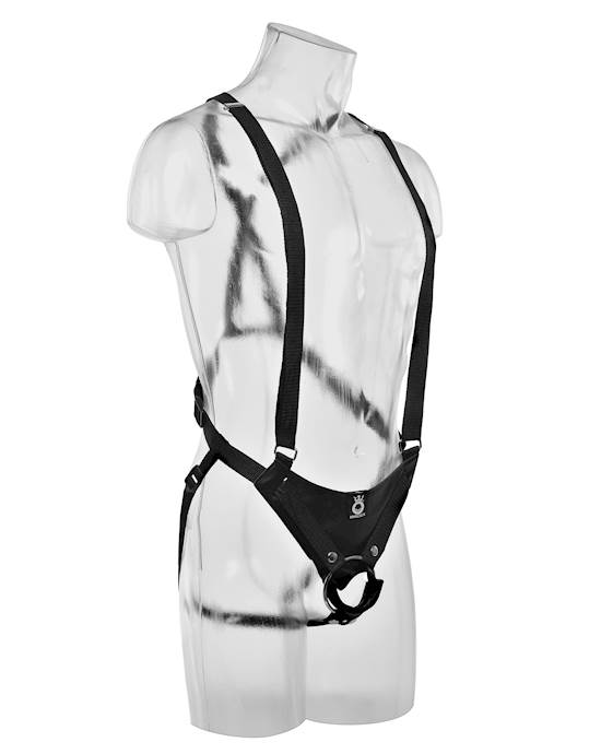 King Cock 10 Inch Hollow Strap-on Suspender System