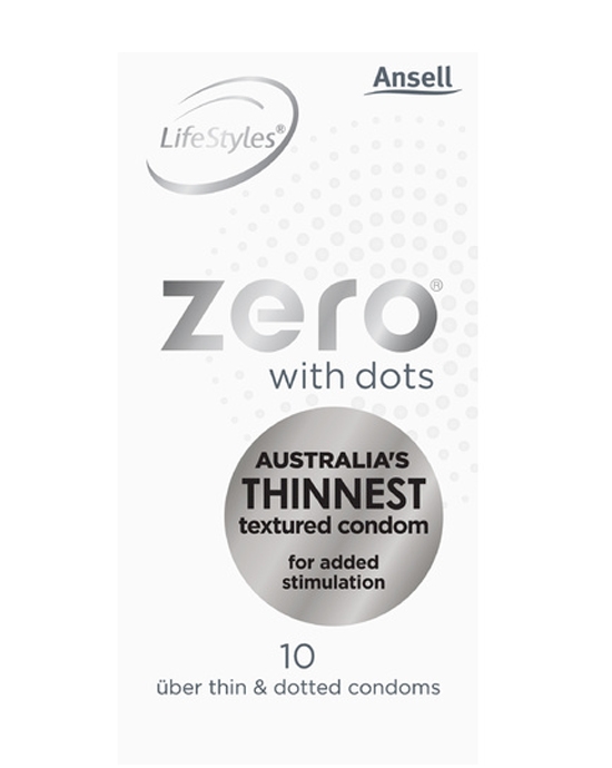 Lifestyles Healthcare Zero W Dots Uber Thin Condoms - 10pk