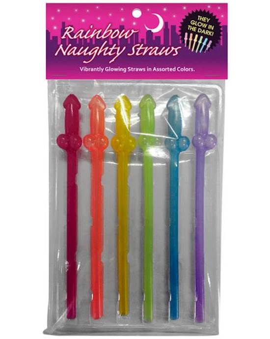 Glow-in-the-dark Rainbow Naughty Straws