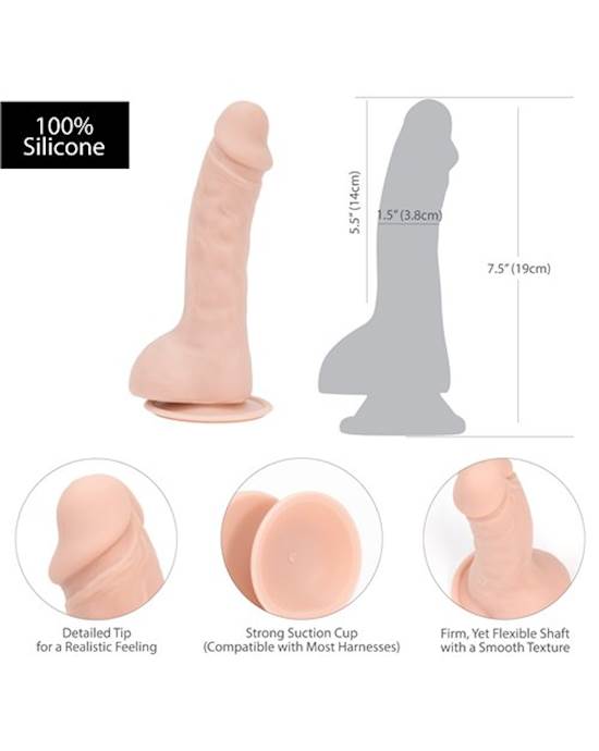 Brad 7.5 Inch Suction Cup Dildo With Balls