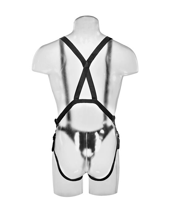 King Cock 10 Inch Hollow Strap-on Suspender System