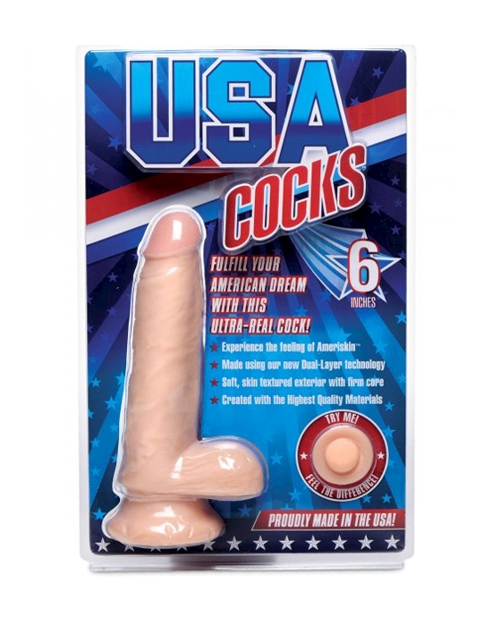 Usa Cocks 6 Inch Ameriskin Dildo