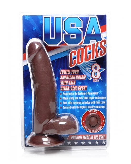 Usa Cocks 8 Inch Ameriskin Dildo