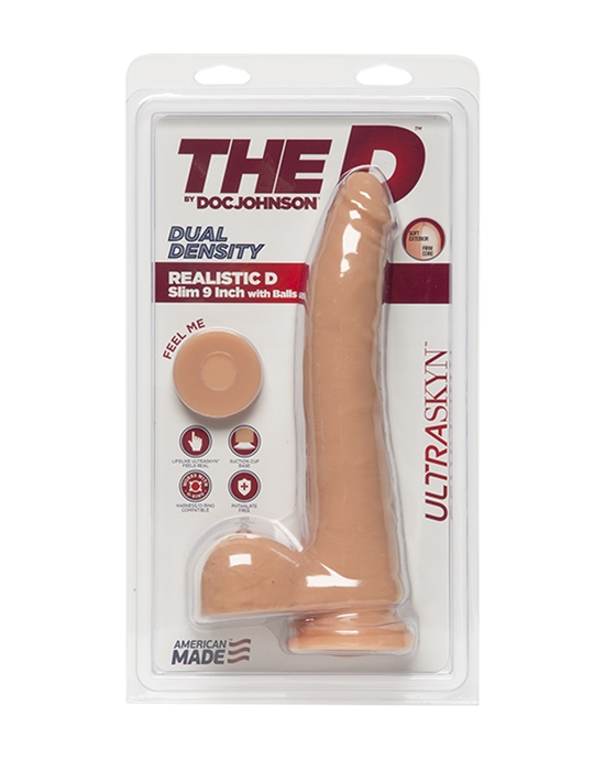 The D - The Realistic D - Slim Dildo With Balls