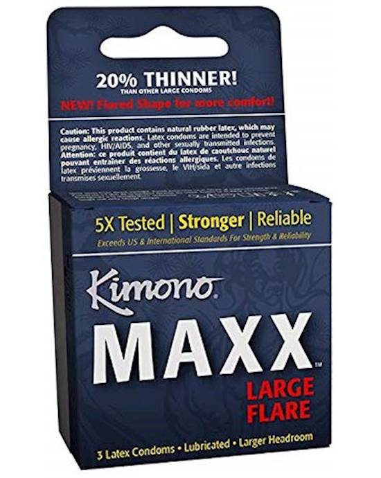 Kimono Maxx Large Flare Condoms 3 Pack