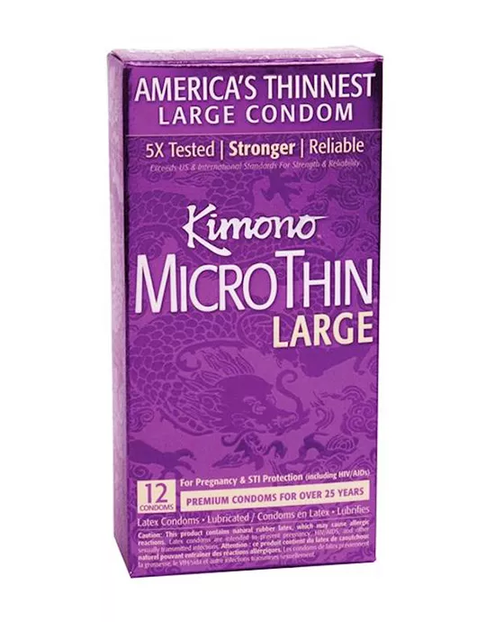 Kimono Microthin Large Condoms  12 Pack