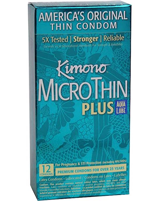 Kimono Microthin Ultra Lubricated with Aqua Lube  12 Pack