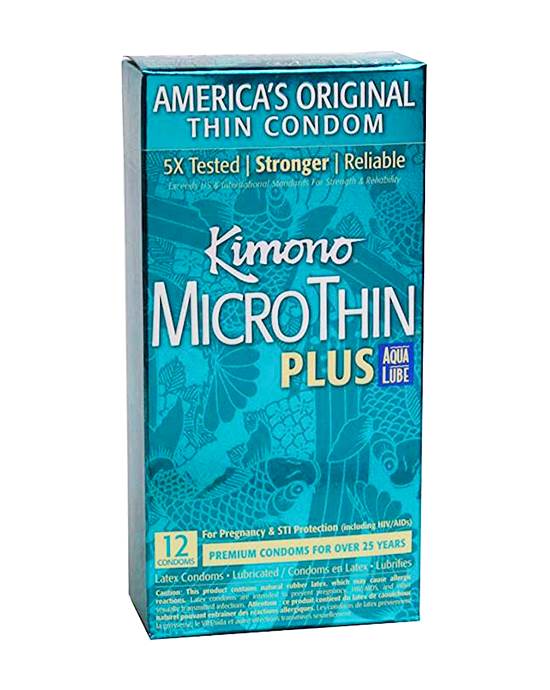 Kimono Microthin Ultra Lubricated With Aqua Lube - 12 Pack