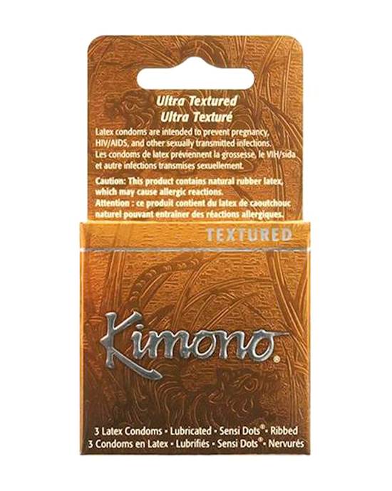Kimono MicroThin Ribbed Sensi Dots Condom 3 Pack