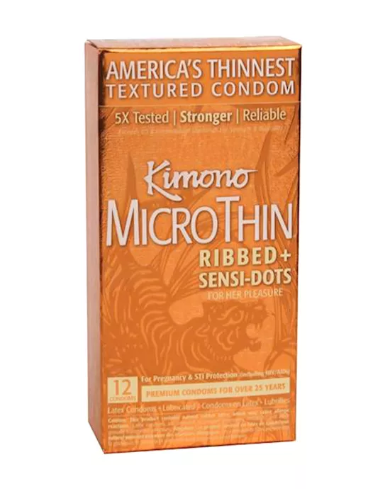 Kimono MicroThin Ribbed and SensiDots  12 Pack