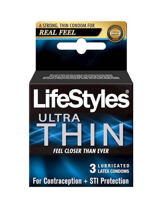 Lifestyles Ultra Thin Condoms 3 Pack