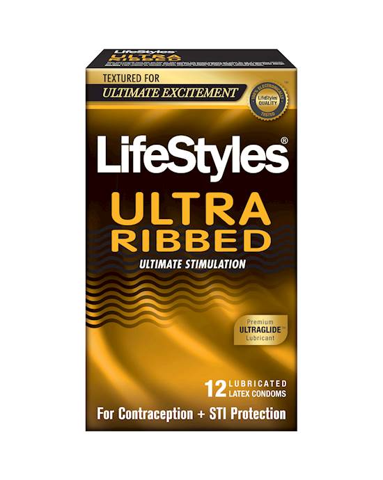 Lifestyles Ultra Ribbed Condoms 12 Pack
