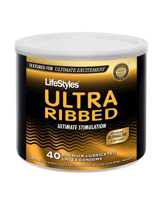 Lifestyles Ultra Ribbed Condoms 40 Pack