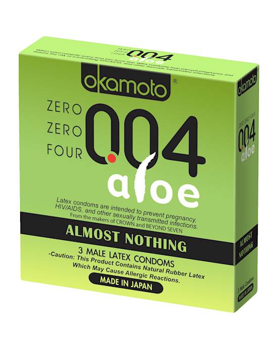 004 Aloe Zero Zero Four Condoms 3 Pack