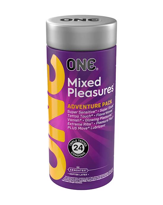 One Mixed Pleasures Condoms 24 Pack