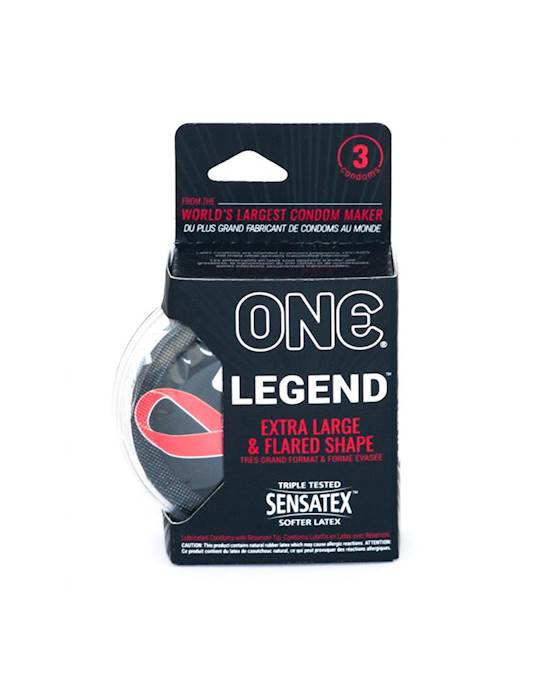 One The Legend Wide Condoms 3 Pack