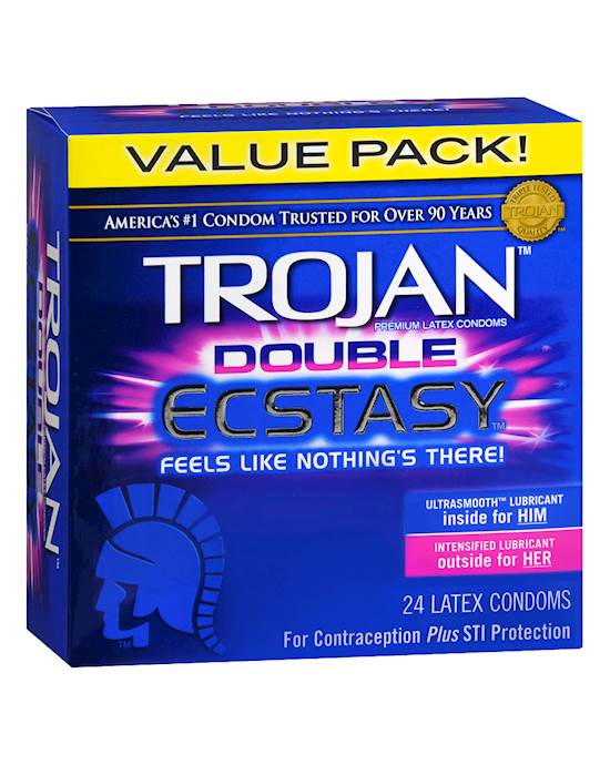 Trojan Double Ecstasy Condoms 24 Pack