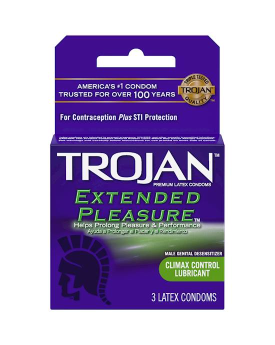 Trojan Extended Pleasure Condoms 3 Pack