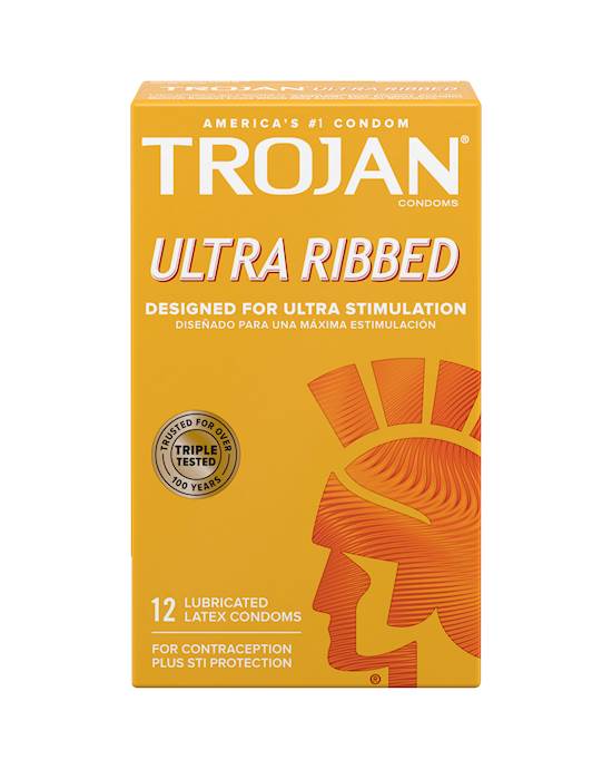 Trojan Ultra Ribbed - 12 Pack