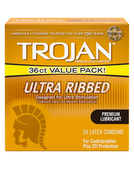 Trojan Ultra Ribbed  36 Pack