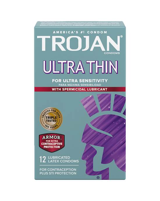 Trojan Ultra Thin Armor (Spermicidal) - 12 Pack