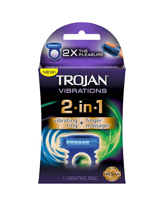Trojan 2in1 Vibrating Ring  Finger Massager