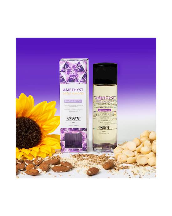 Organic Massage Oil With Stones - Amethyst Sweet Almond
