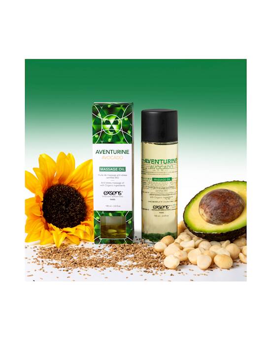 Organic Massage Oil With Stones Aventurine Avocado