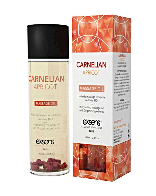 Organic Massage Oil with Stones Carnelian Apricot