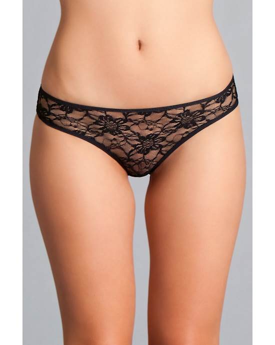Lace And Strap Floral Panty - S
