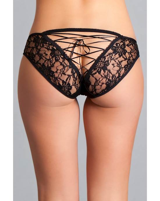 Lace And Strap Floral Panty - Xl