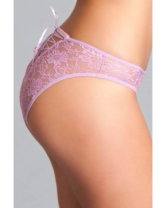 Lace And Strap Floral Panty - L