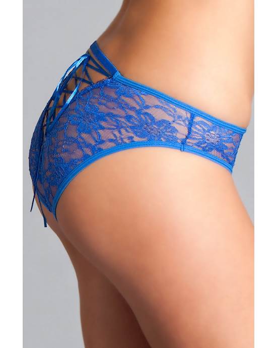 Lace And Strap Floral Panty - L