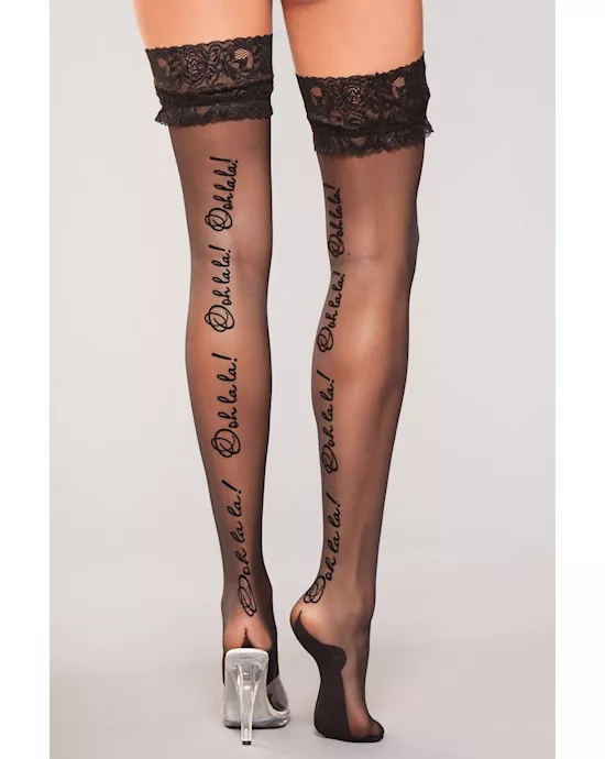 Lace Top Ooh La La Thigh Highs - O/s