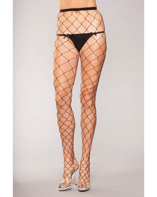 Wide Holed Fishnet Tights - O/s
