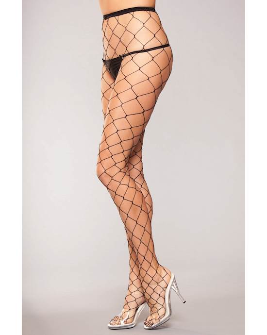 Wide Holed Fishnet Tights - O/s