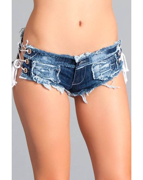 String Attached Mini Hot Pants