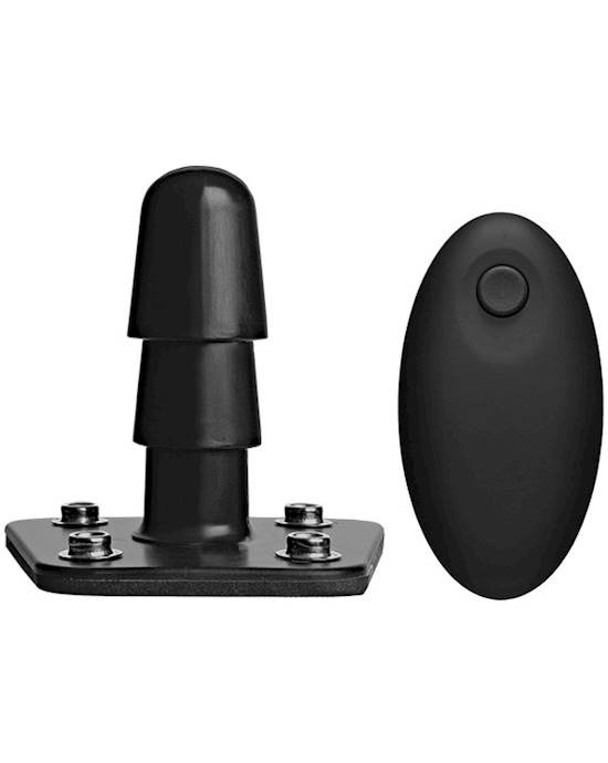 Vac-u-lock Remote Controlled Harness With Vibrating Plug 
