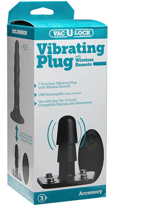 Vac-u-lock Vibrating Plug With Wireless Remote 