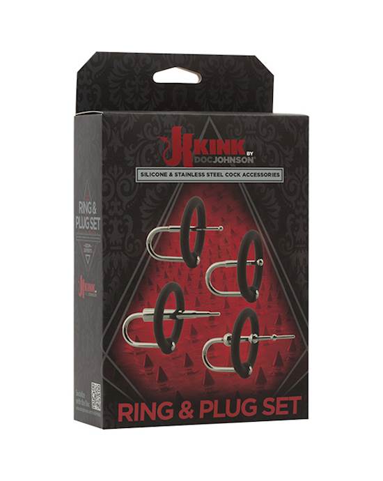 Kink - Silicone And Stainless Steel Ring And Plug Set