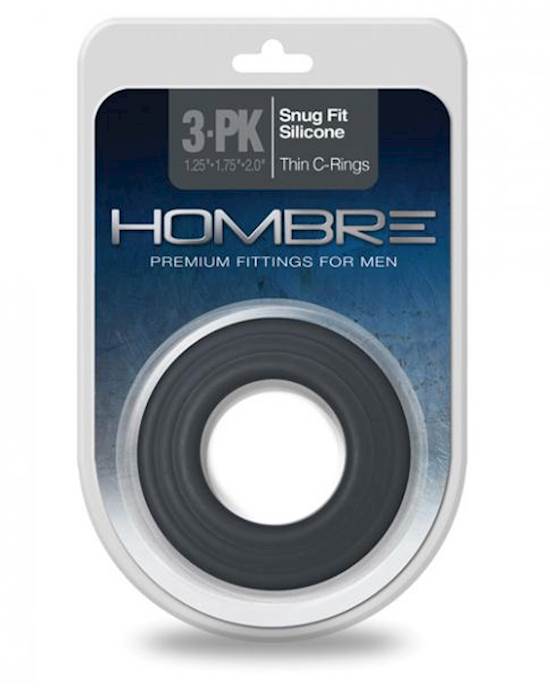 Hombre Snug-fit Silicone Thin C-rings 3pk