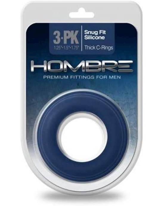 Hombre Snug Fit Silicone Thick CRings 3pk